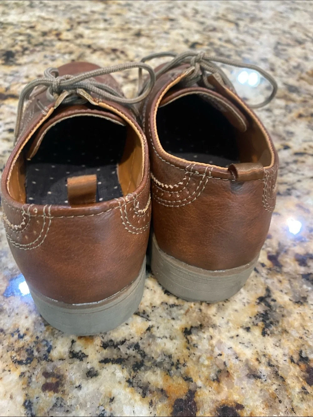 Carter's Brown Leather-Look Kids Wingtip Dress Shoes
